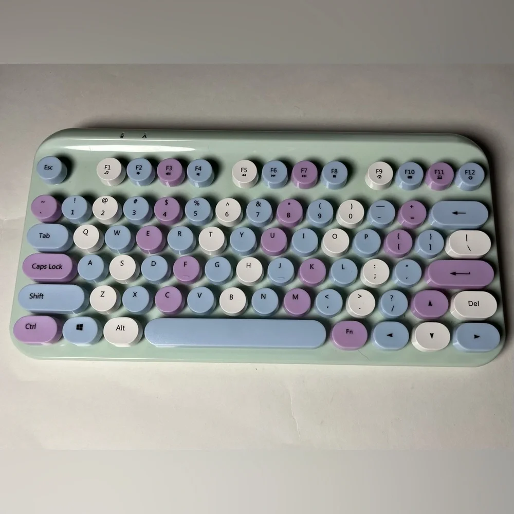 Fabulous Sarina Typewriter wireless keyboard. Green, lilac, blue & white!